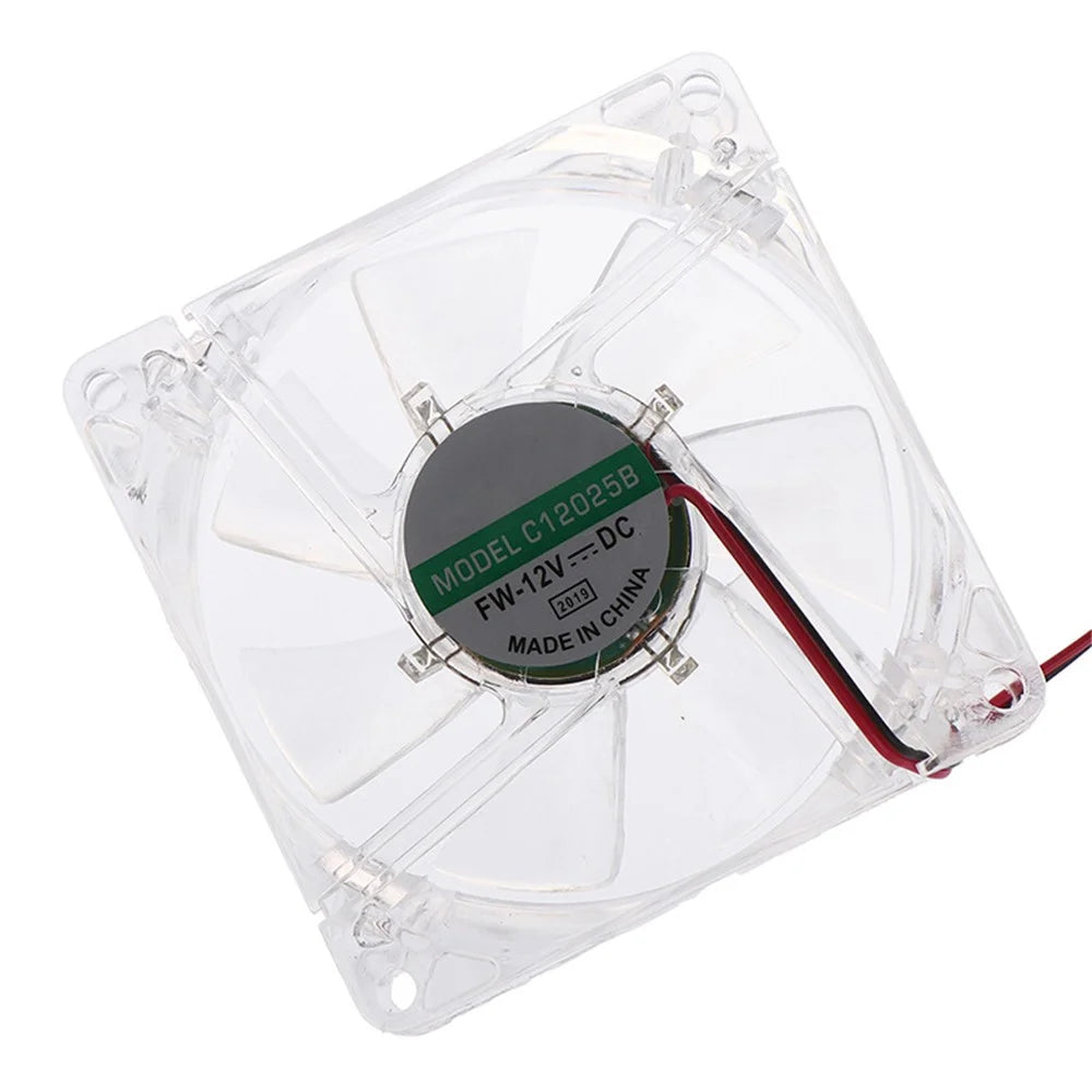 80mm Crystal Clear Cooling Fan 4Pin Computer Fan with Color Lighting for 4Pin CPU, Water-Cooling Radiator Low Noise Fan - Transparent Colorful Light - 5