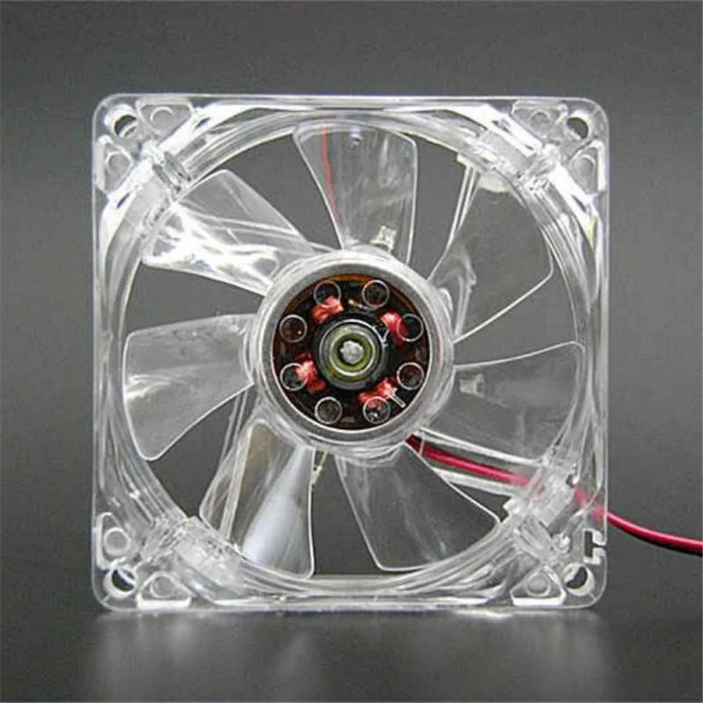 80mm Crystal Clear Cooling Fan 4Pin Computer Fan with Color Lighting for 4Pin CPU, Water-Cooling Radiator Low Noise Fan - Transparent Colorful Light - 6