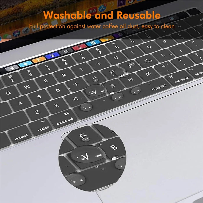 ENKAY MacBook Pro 13.3 (A2289/A2338) / Pro 16 (A2141)  US Version Keyboard Cover Soft Silicone Protective Film - Black - 3