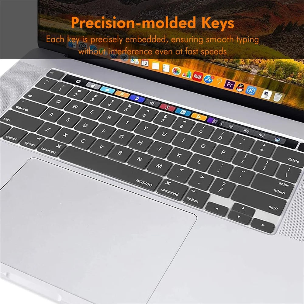 ENKAY MacBook Pro 13.3 (A2289/A2338) / Pro 16 (A2141)  US Version Keyboard Cover Soft Silicone Protective Film - Black - 5