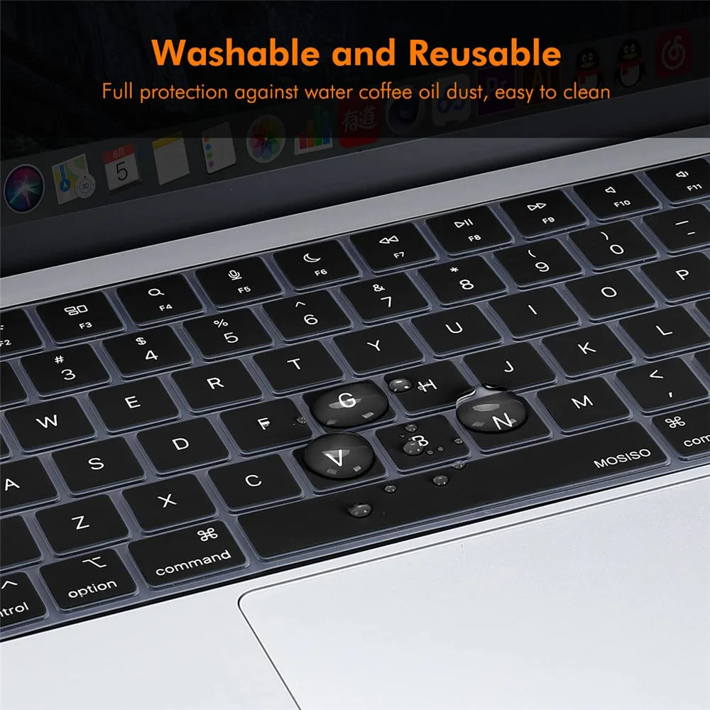 ENKAY MacBook Pro 14.2 / Pro 16.2 / Air 13.6 / Air 15.3  US Version Keyboard Cover Soft Silicone Protective Film - Black - 3