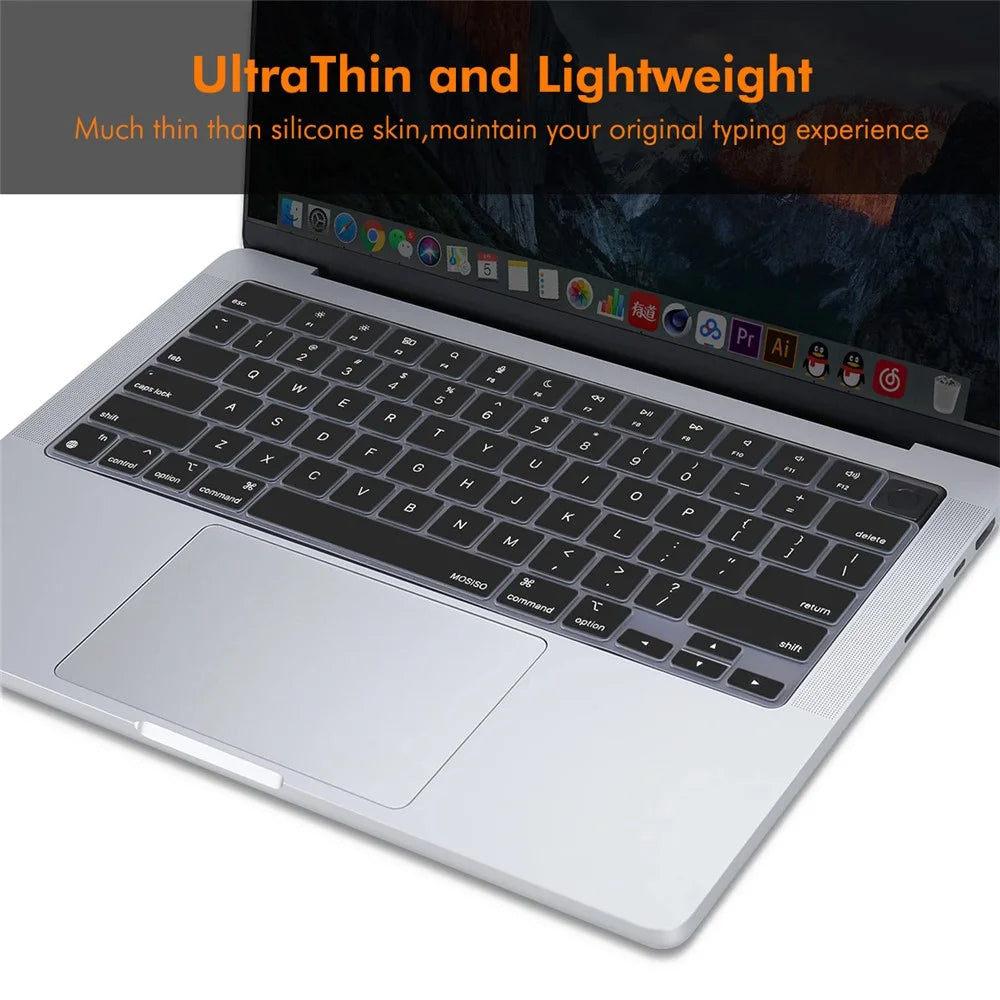 ENKAY MacBook Pro 14.2 / Pro 16.2 / Air 13.6 / Air 15.3  US Version Keyboard Cover Soft Silicone Protective Film - Black - 4