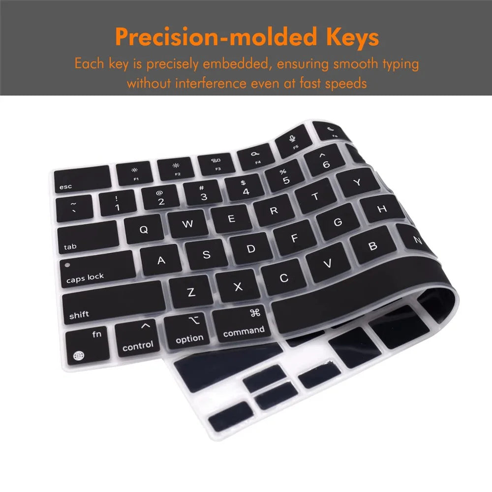 ENKAY MacBook Pro 14.2 / Pro 16.2 / Air 13.6 / Air 15.3  US Version Keyboard Cover Soft Silicone Protective Film - Black - 5