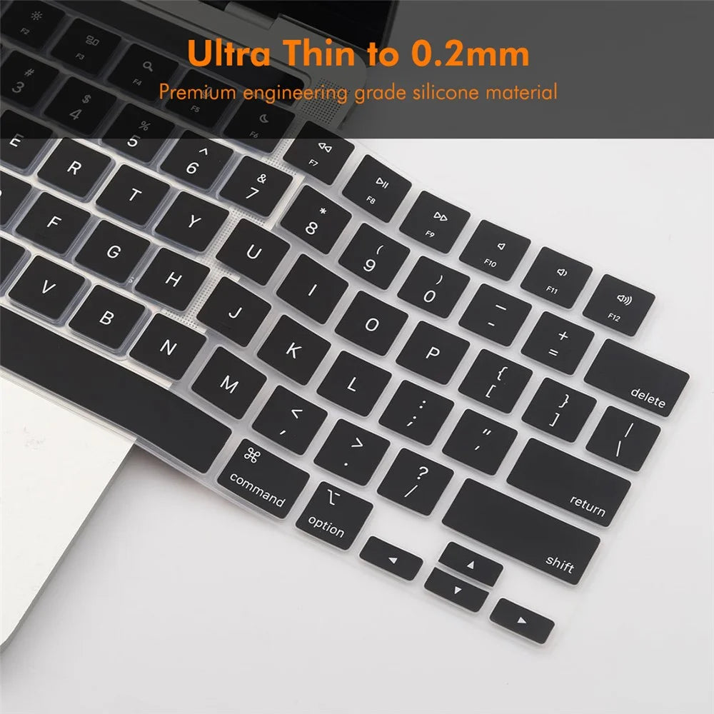 ENKAY MacBook Pro 14.2 / Pro 16.2 / Air 13.6 / Air 15.3  US Version Keyboard Cover Soft Silicone Protective Film - Black - 6