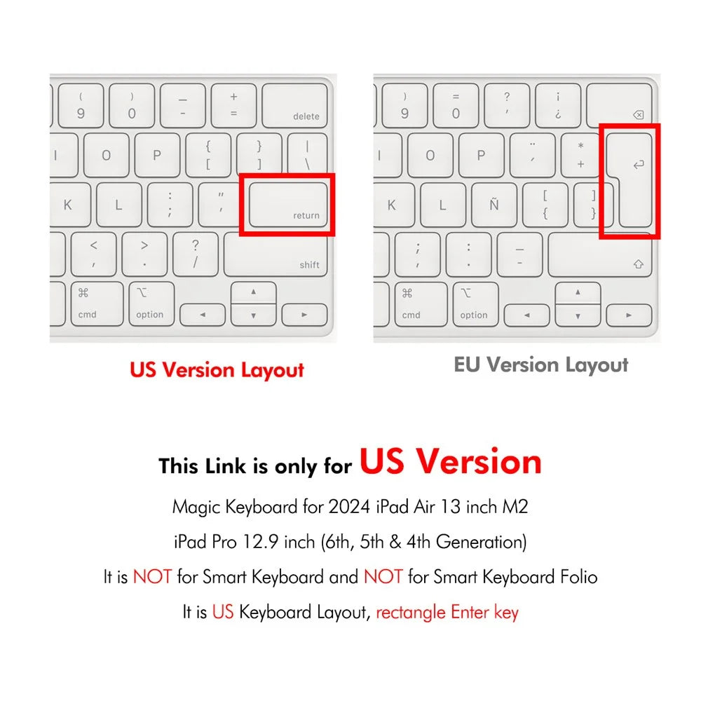 ENKAY iPad Air 13 (2025) / (2024) / Pro 12.9 (2022 / 2021 / 2020)  US Version Magic Keyboard Cover Soft TPU Protective Film - Transparent - 2