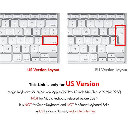 ENKAY iPad Pro 13 (2025) / 13 (2024)  Magic Keyboard Cover Soft TPU Protective Film - Transparent - 2