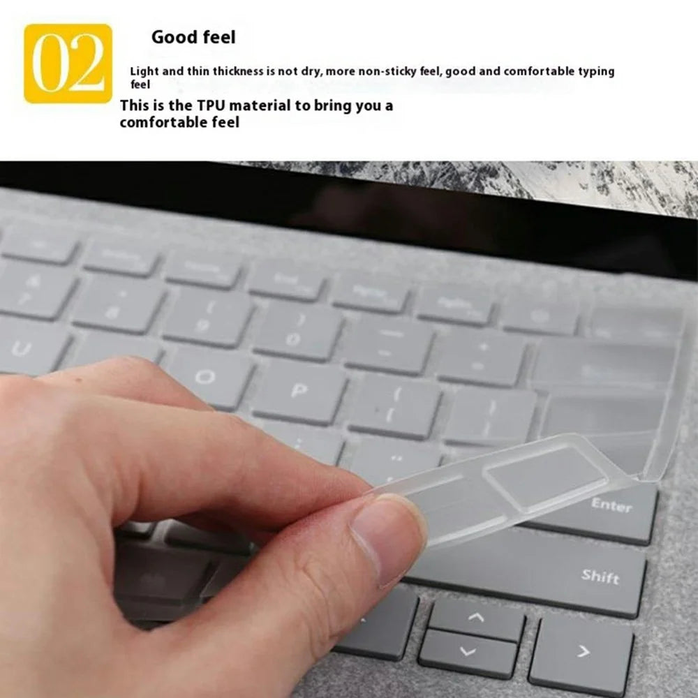 For Microsoft Surface Laptop 7 13.8-inch Keyboard Cover Anti Dust Waterproof Invisible Clear TPU Protection Film - 3