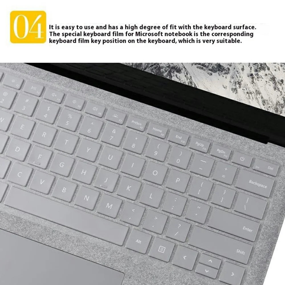 For Microsoft Surface Laptop 7 13.8-inch Keyboard Cover Anti Dust Waterproof Invisible Clear TPU Protection Film - 5