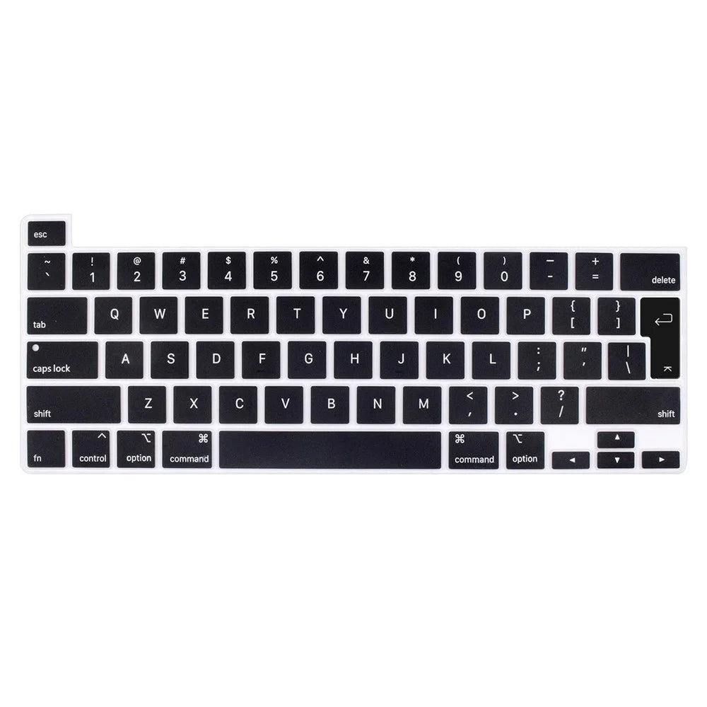 ENKAY Keyboard Cover for MacBook Pro 13 inch (2020) A2338 / A2251 / A2289 / 16 inch (2019) A2141 EU Version Layout Ultra Thin Silicone Keyboard Protector - Black - 1