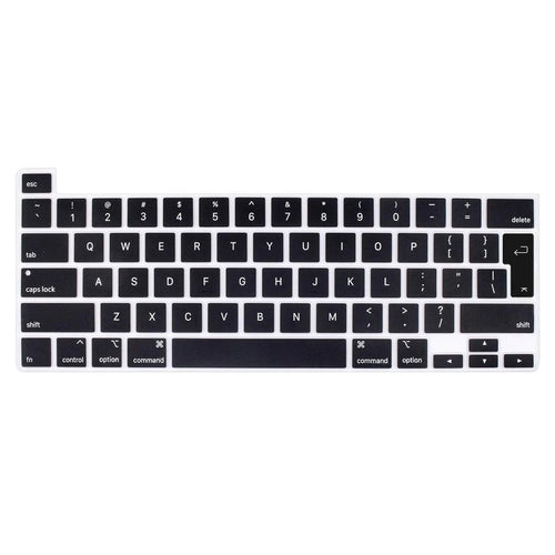 ENKAY Keyboard Cover for MacBook Pro 13 inch (2020) A2338 / A2251 / A2289 / 16 inch (2019) A2141 EU Version Layout Ultra Thin Silicone Keyboard Protector - Black - 1
