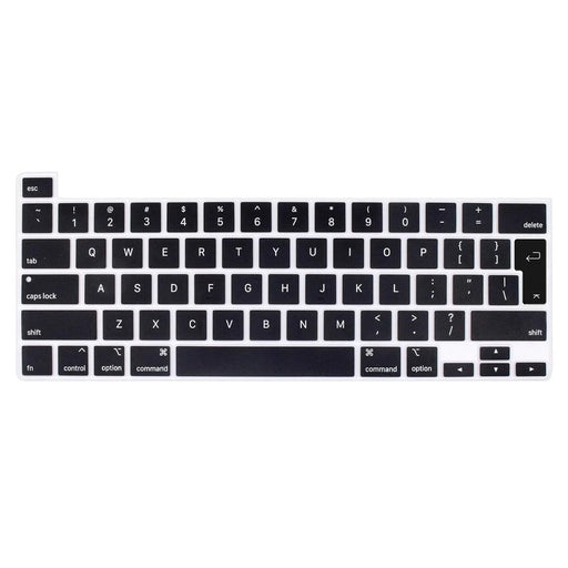 ENKAY Keyboard Cover for MacBook Pro 13 inch (2020) A2338 / A2251 / A2289 / 16 inch (2019) A2141 EU Version Layout Ultra Thin Silicone Keyboard Protector - Black - 1