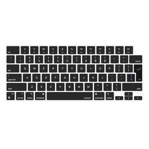 ENKAY Keyboard Cover for MacBook Air 13 / 15 (2022-2026) / MacBook Pro 14 / 16 (2021-2026) EU Version Layout Ultra Thin Silicone Keyboard Protector - Black - 1