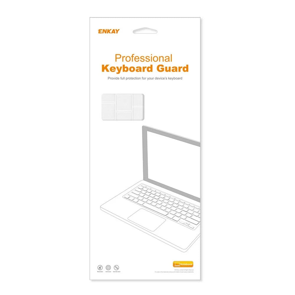 ENKAY Keyboard Cover for MacBook Air 13 / 15 (2022-2026) / MacBook Pro 14 / 16 (2021-2026) EU Version Layout Ultra Thin Silicone Keyboard Protector - Black - 7