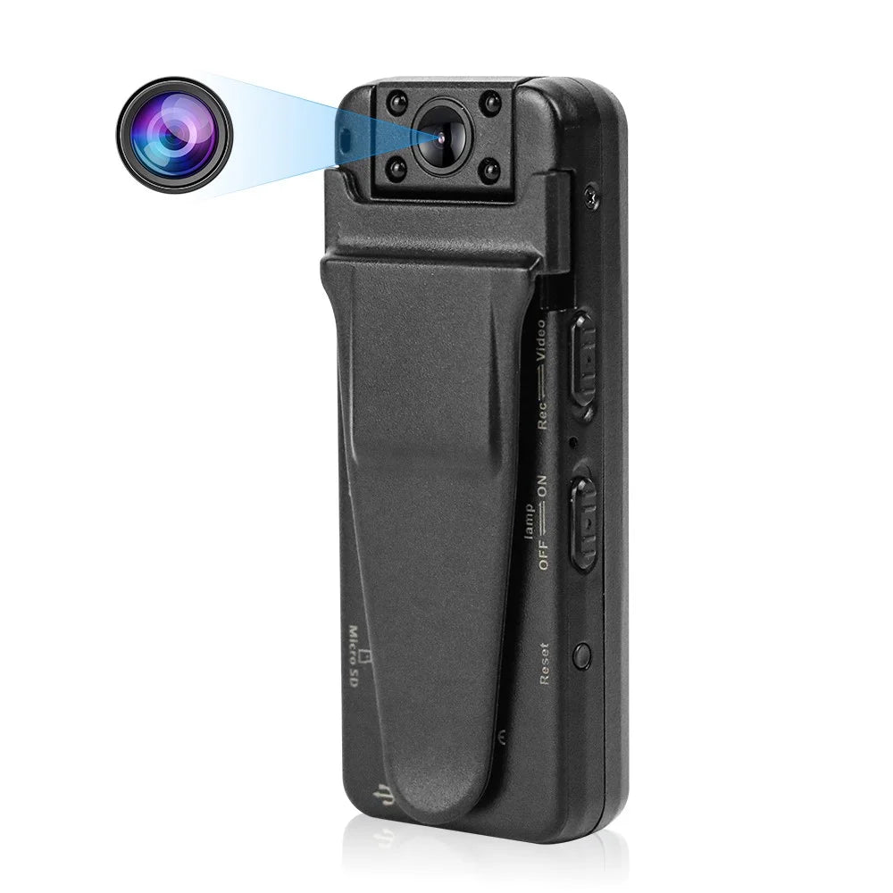 V8 HD 1080P Night Vision Motion Detection Mini Camera Portable Video Recorder with Back Clip - 1