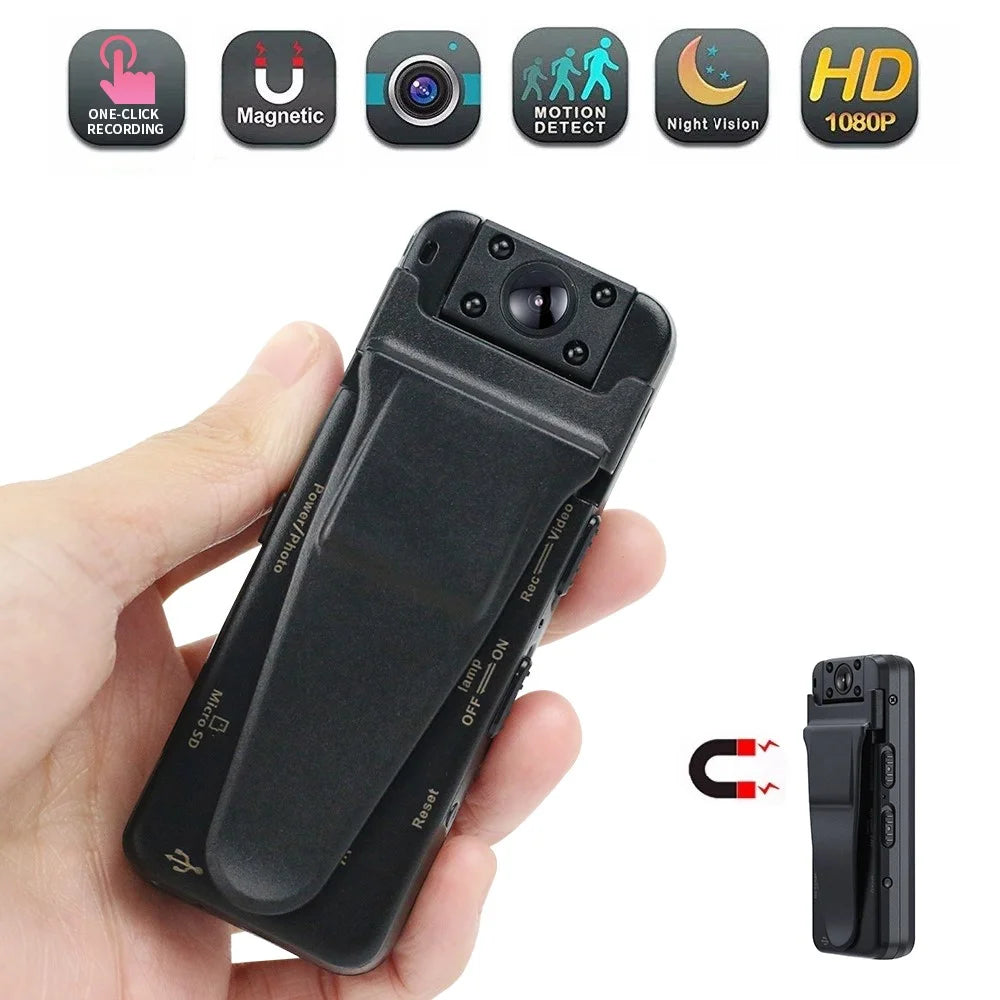 V8 HD 1080P Night Vision Motion Detection Mini Camera Portable Video Recorder with Back Clip - 3
