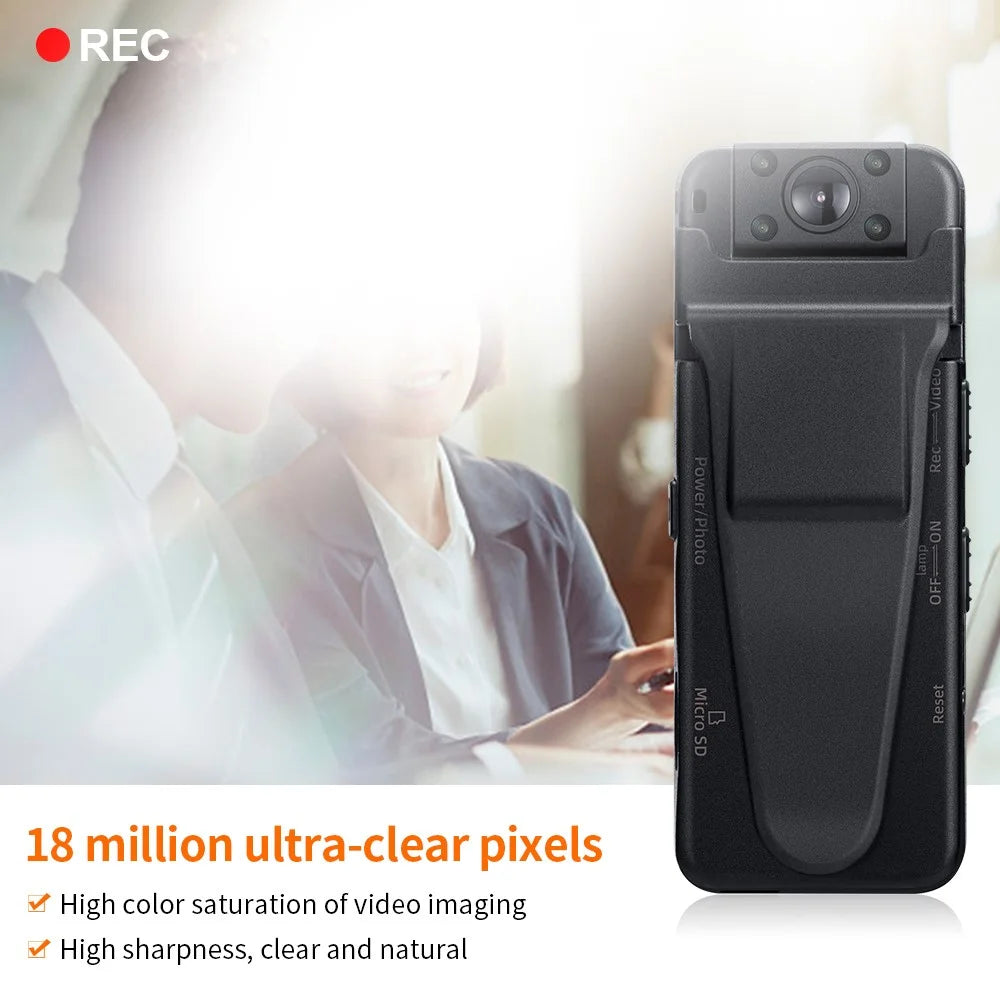 V8 HD 1080P Night Vision Motion Detection Mini Camera Portable Video Recorder with Back Clip - 4