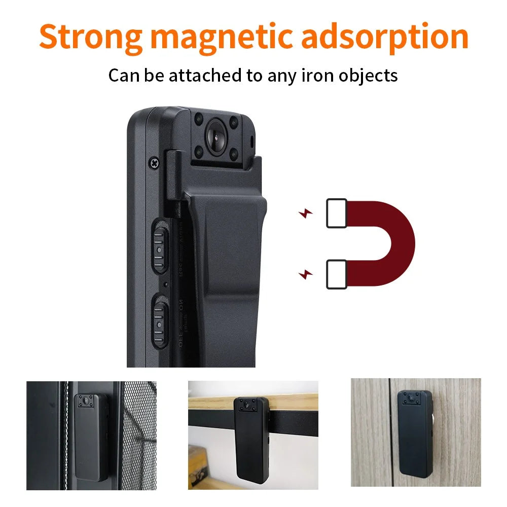 V8 HD 1080P Night Vision Motion Detection Mini Camera Portable Video Recorder with Back Clip - 7