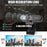 2K Full HD Auto Focus USB Computer Laptop Camera Live Streaming Video Conference Webcam with Built-in Microphone - Black - 4