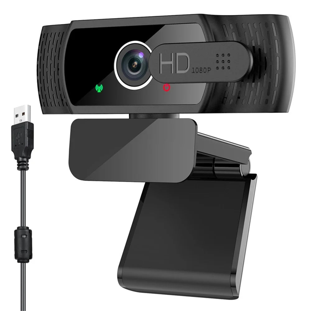 1080P Full HD USB Webcam Plug Play Monitor Camera with Microphone/Privacy Cover for Desktop Computers Laptops Video Work - 1