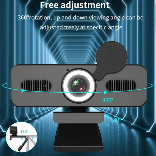 ELEBEST 2K USB Computer Camera Live Streaming Video Conference Webcam with Fill Light - 2