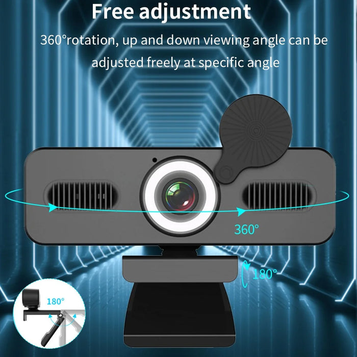 ELEBEST 2K USB Computer Camera Live Streaming Video Conference Webcam with Fill Light - 2