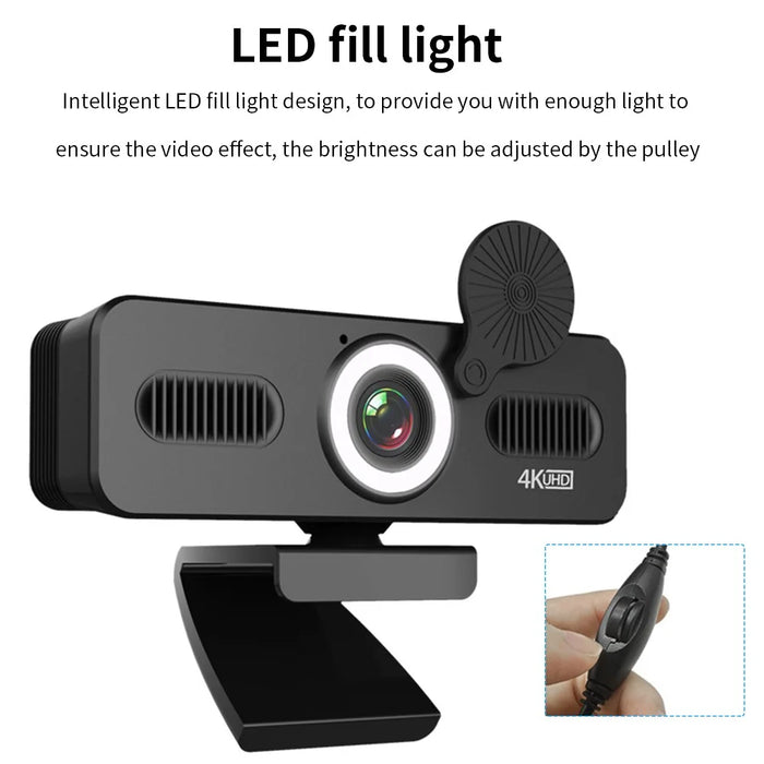 ELEBEST 2K USB Computer Camera Live Streaming Video Conference Webcam with Fill Light - 5