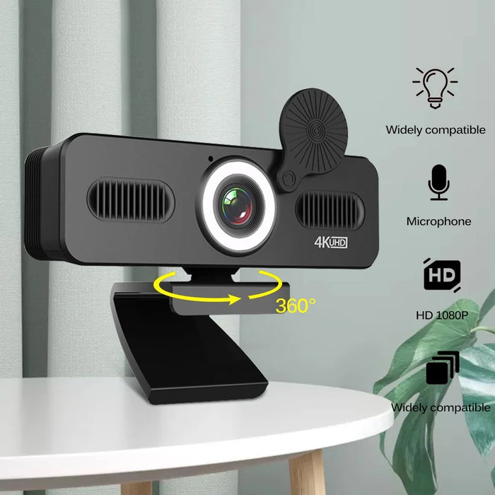 ELEBEST 2K USB Computer Camera Live Streaming Video Conference Webcam with Fill Light - 6