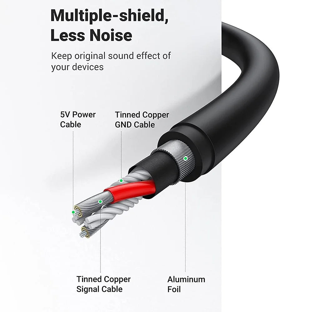 UGREEN 30724 USB Audio Adapter External Stereo Audio Sound Card with 3.5mm Headphone Microphone Jack for Windows Mac Linux PC Laptop PS5 - Black - 5