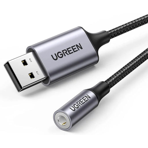 UGREEN 30757 USB Sound Card Adapter to 3.5mm Audio Support Microphone TRRS Headphone DAC USB External Audio Card with Nylon Braided Cable Compatible with Windows Mac Linux PC Laptop PS5 PS4 - 1