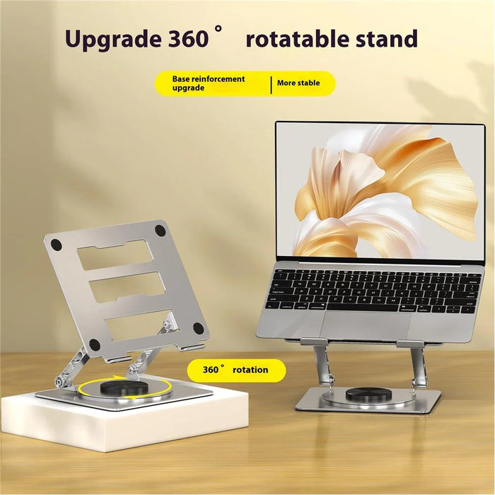 D031 Alloy Steel Rotatable Desktop Laptop Holder Heat Dissipation Notebook Heighten Stand - Grey - 2