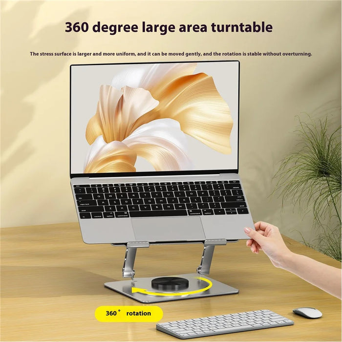 D031 Alloy Steel Rotatable Desktop Laptop Holder Heat Dissipation Notebook Heighten Stand - Grey - 3