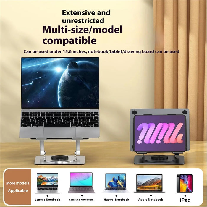 D031 Alloy Steel Rotatable Desktop Laptop Holder Heat Dissipation Notebook Heighten Stand - Grey - 6