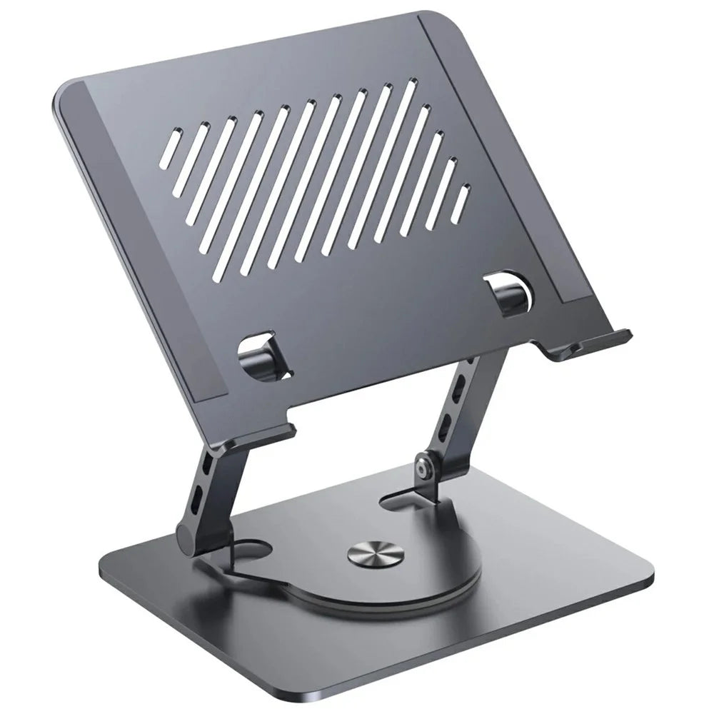 D087 Metal Desktop Laptop Heighten Bracket Rotatable Heat Dissipation Notebook Stand - Grey - 1