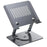 D087 Metal Desktop Laptop Heighten Bracket Rotatable Heat Dissipation Notebook Stand - Grey - 1