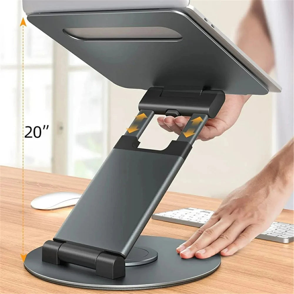 DT018XS Desktop Laptop Heighten Bracket Aluminum Alloy Rotatable Heat Dissipation Notebook Stand - Grey - 2