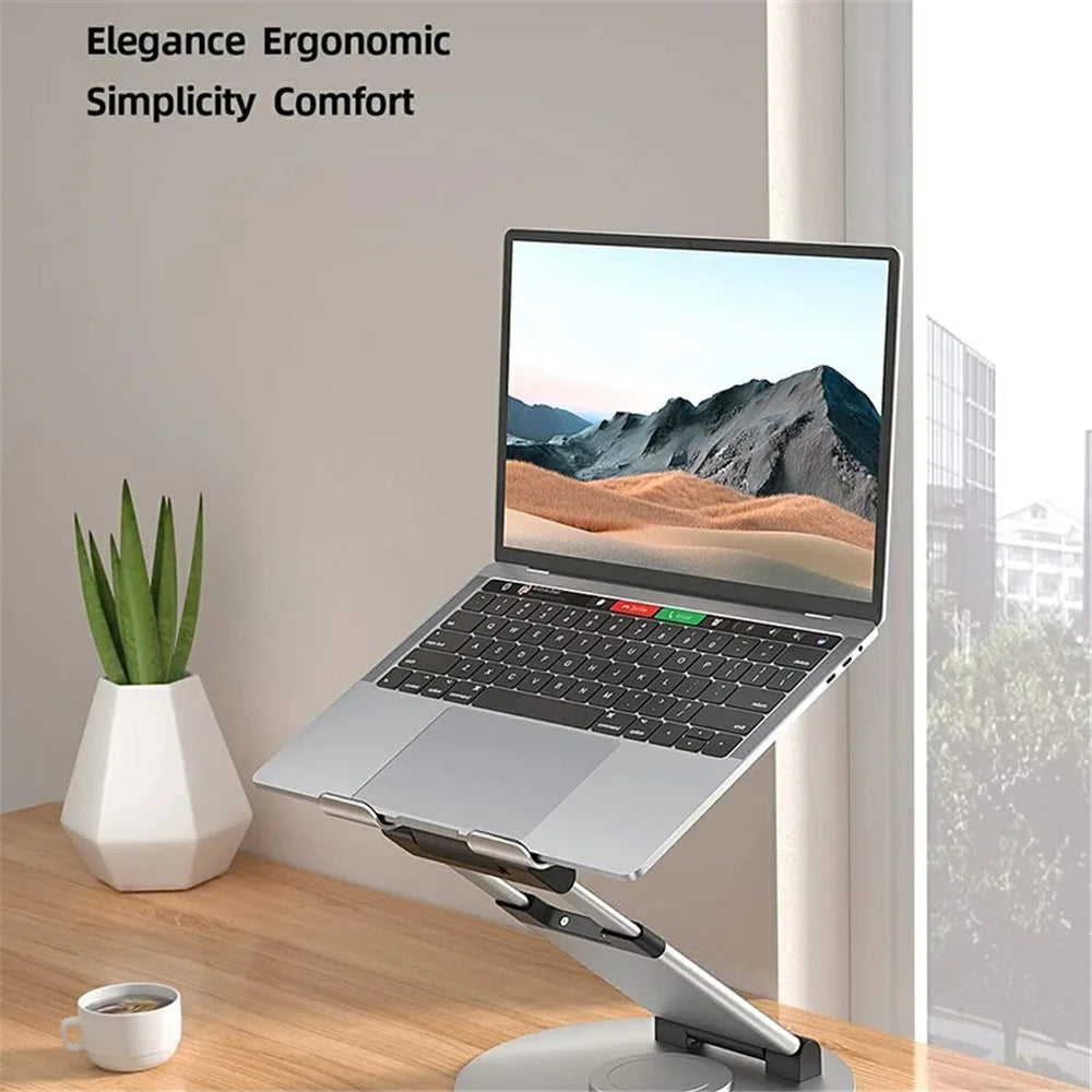 DT018XS Desktop Laptop Heighten Bracket Aluminum Alloy Rotatable Heat Dissipation Notebook Stand - Grey - 4