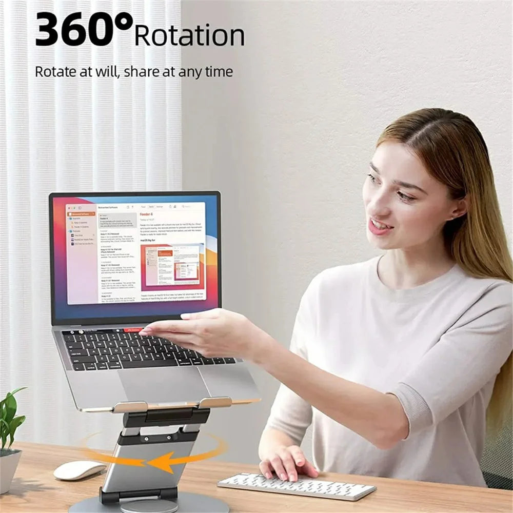 DT018XS Desktop Laptop Heighten Bracket Aluminum Alloy Rotatable Heat Dissipation Notebook Stand - Grey - 5
