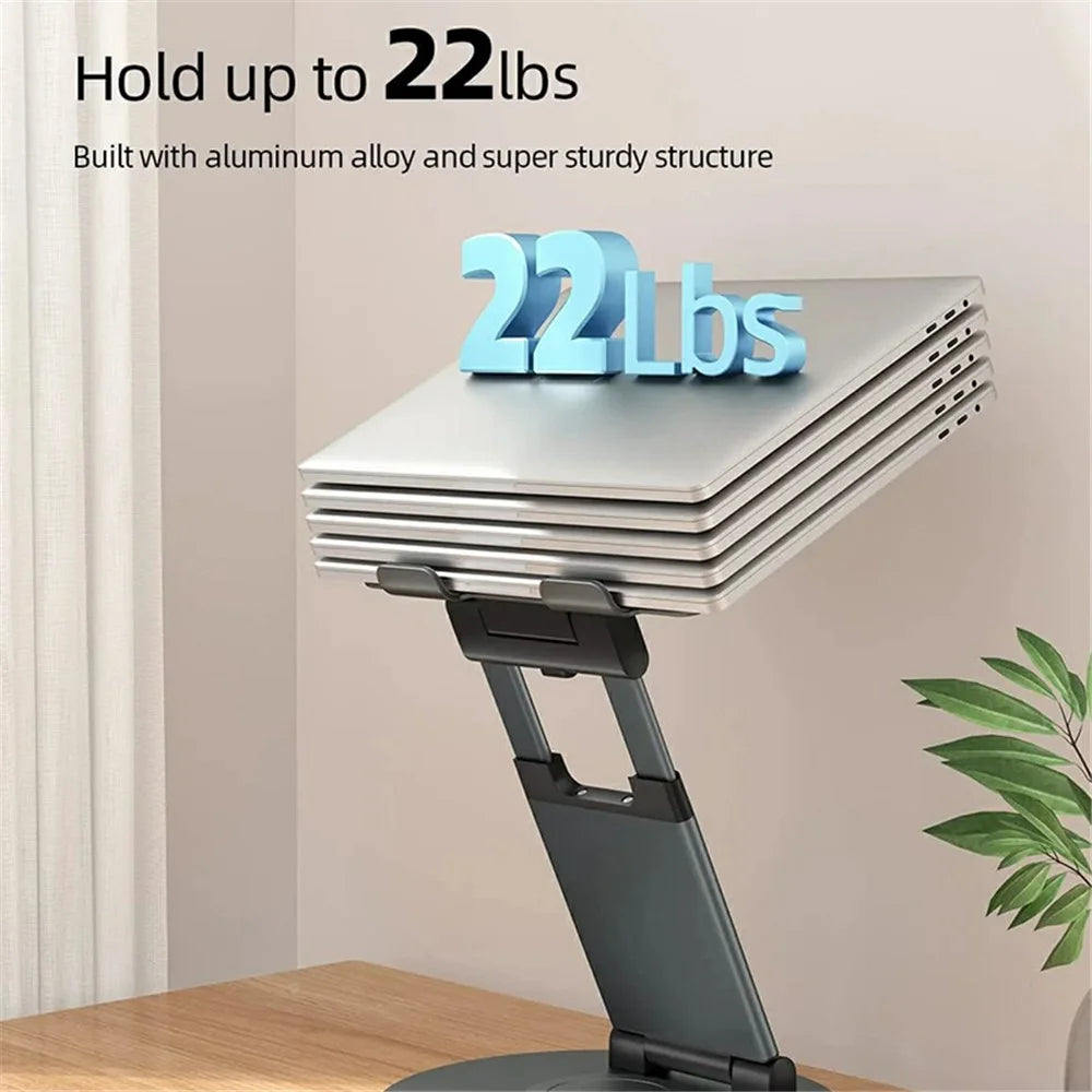 DT018XS Desktop Laptop Heighten Bracket Aluminum Alloy Rotatable Heat Dissipation Notebook Stand - Grey - 6