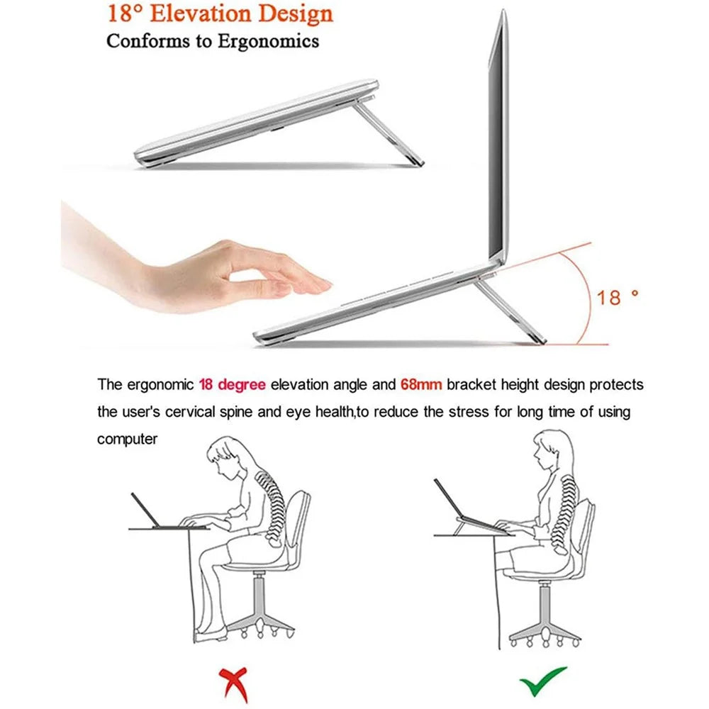56-A Portable Desktop Notebook Stand Aluminum Alloy Laptop Cooling Heighten Bracket - 4