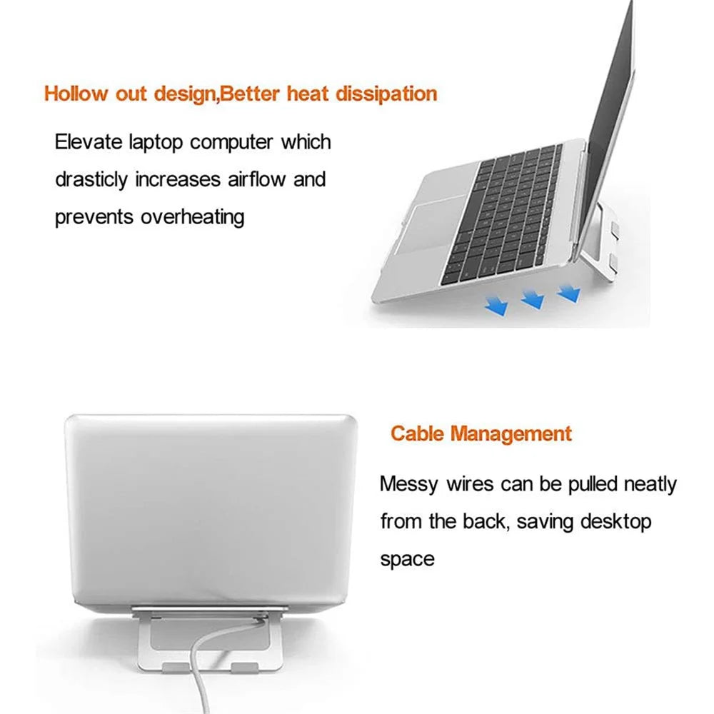 56-A Portable Desktop Notebook Stand Aluminum Alloy Laptop Cooling Heighten Bracket - 5