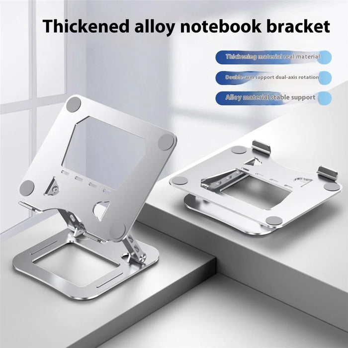 T64 Adjustable Notebook Heat Dissipation Stand Metal Desktop Foldable Laptop Bracket - Grey - 2