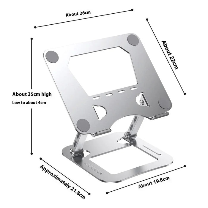 T64 Adjustable Notebook Heat Dissipation Stand Metal Desktop Foldable Laptop Bracket - Grey - 7