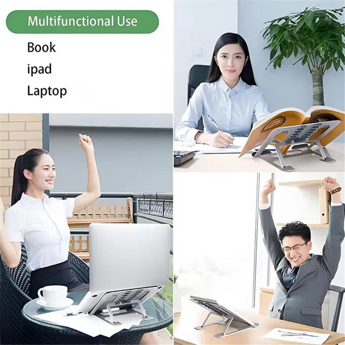 J006 Aluminum Alloy Laptop Heighten Cooling Stand Foldable Desktop Adjustable Notebook Bracket - 2