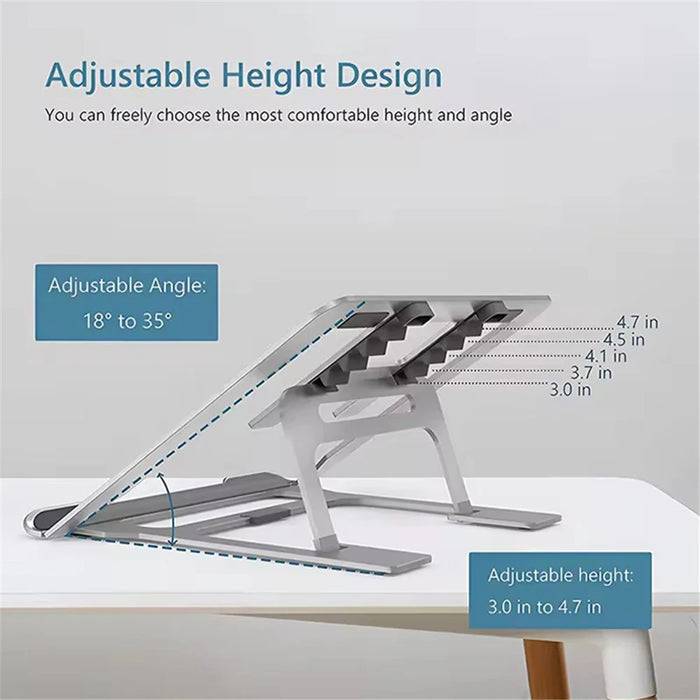J006 Aluminum Alloy Laptop Heighten Cooling Stand Foldable Desktop Adjustable Notebook Bracket - 5