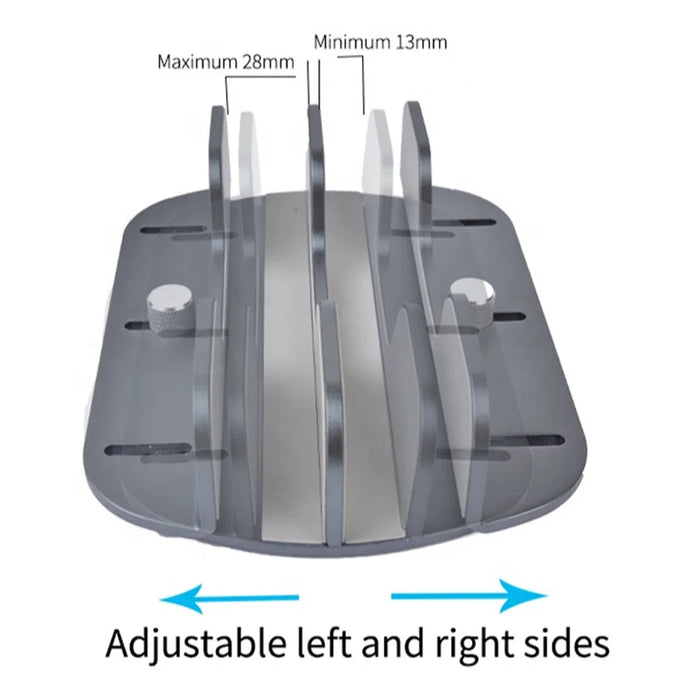 Z34A Large Size Dual Slot Notebook Vertical Storage Base Adjustable Aluminum Alloy Laptop Desktop Stand - Silver - 4
