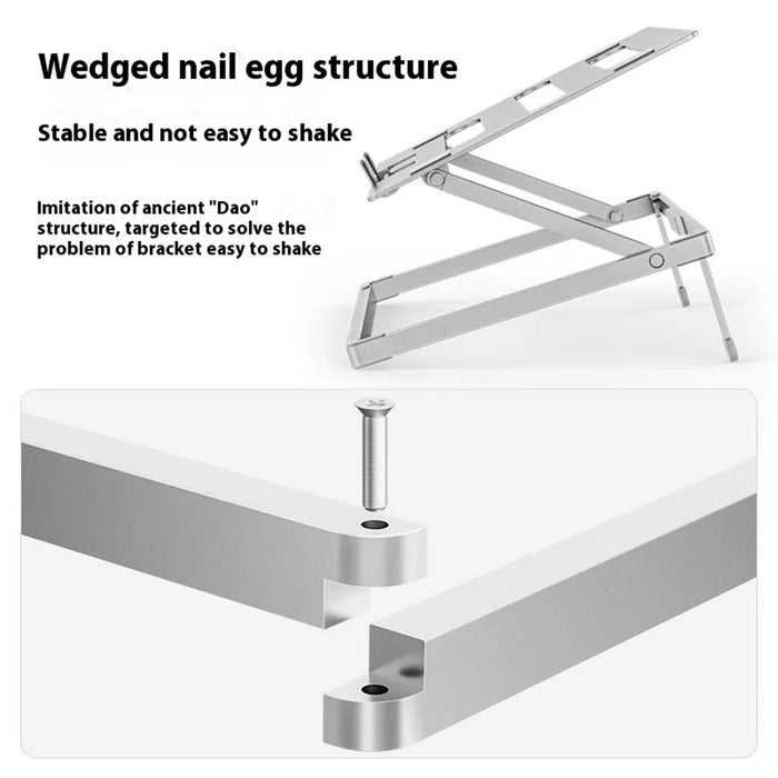H12 Adjustable Aluminum Alloy Laptop Riser Desktop Stand Holder for Notebook Computer - 6
