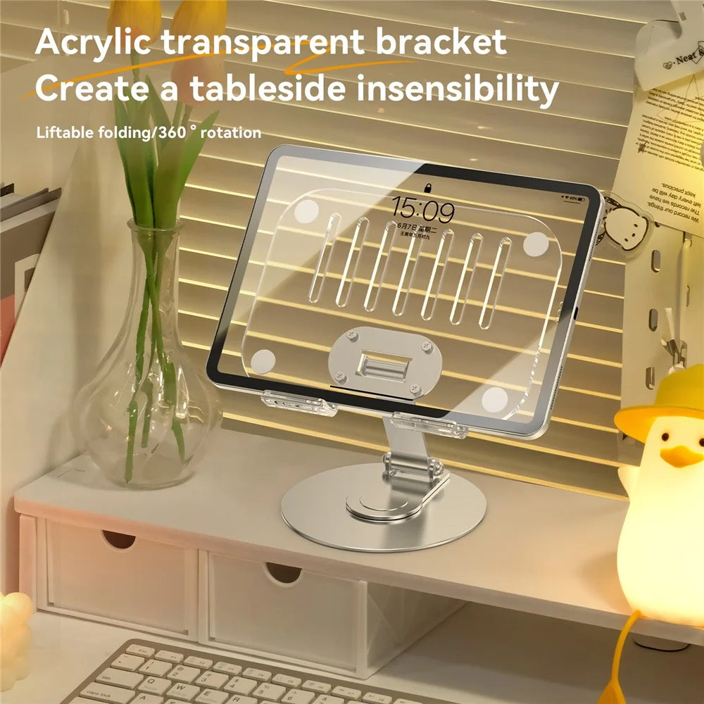 H14 Acrylic+Aluminum Alloy Laptop Stand Holder Notebook Computer Riser with Rotation Design - 2