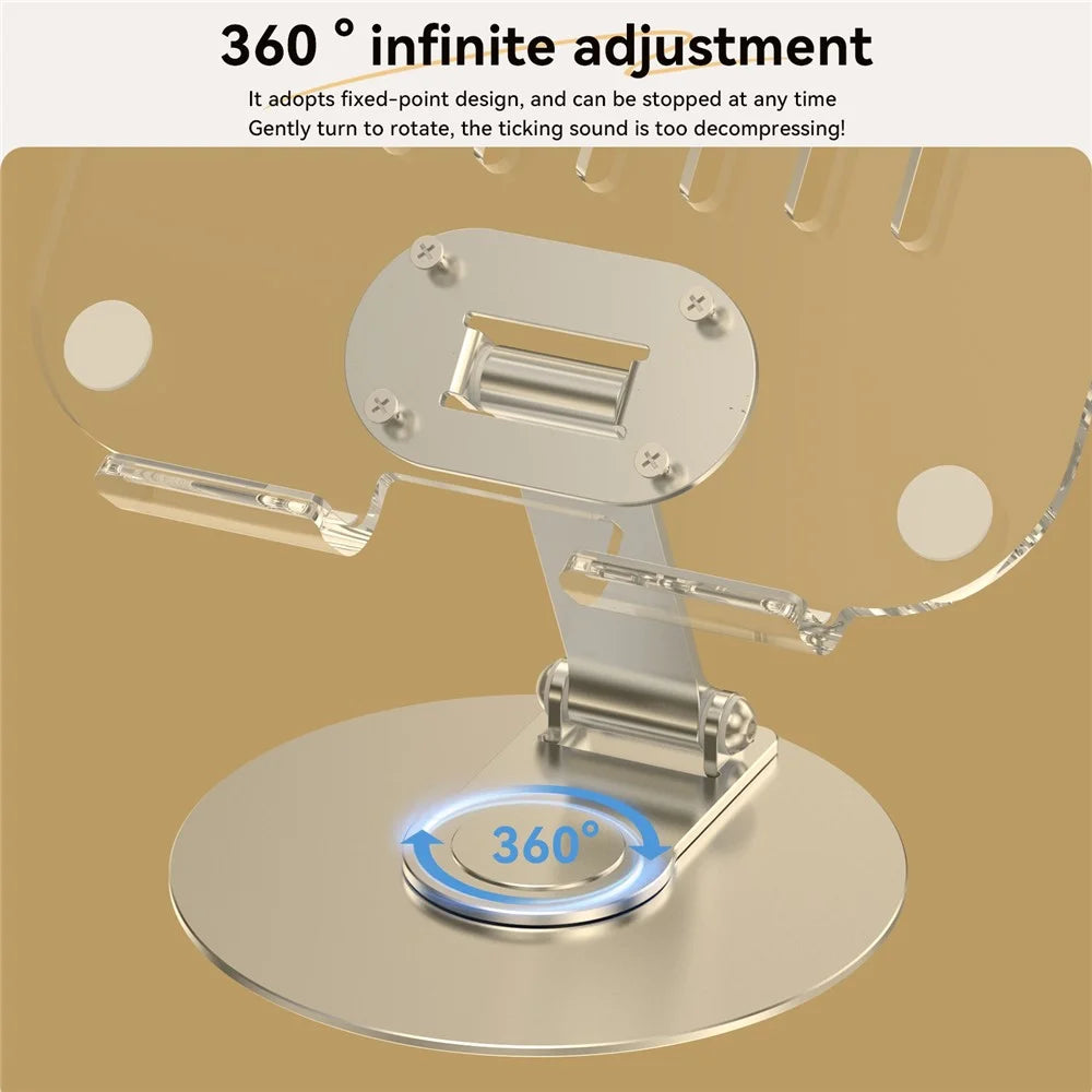 H14 Acrylic+Aluminum Alloy Laptop Stand Holder Notebook Computer Riser with Rotation Design - 3