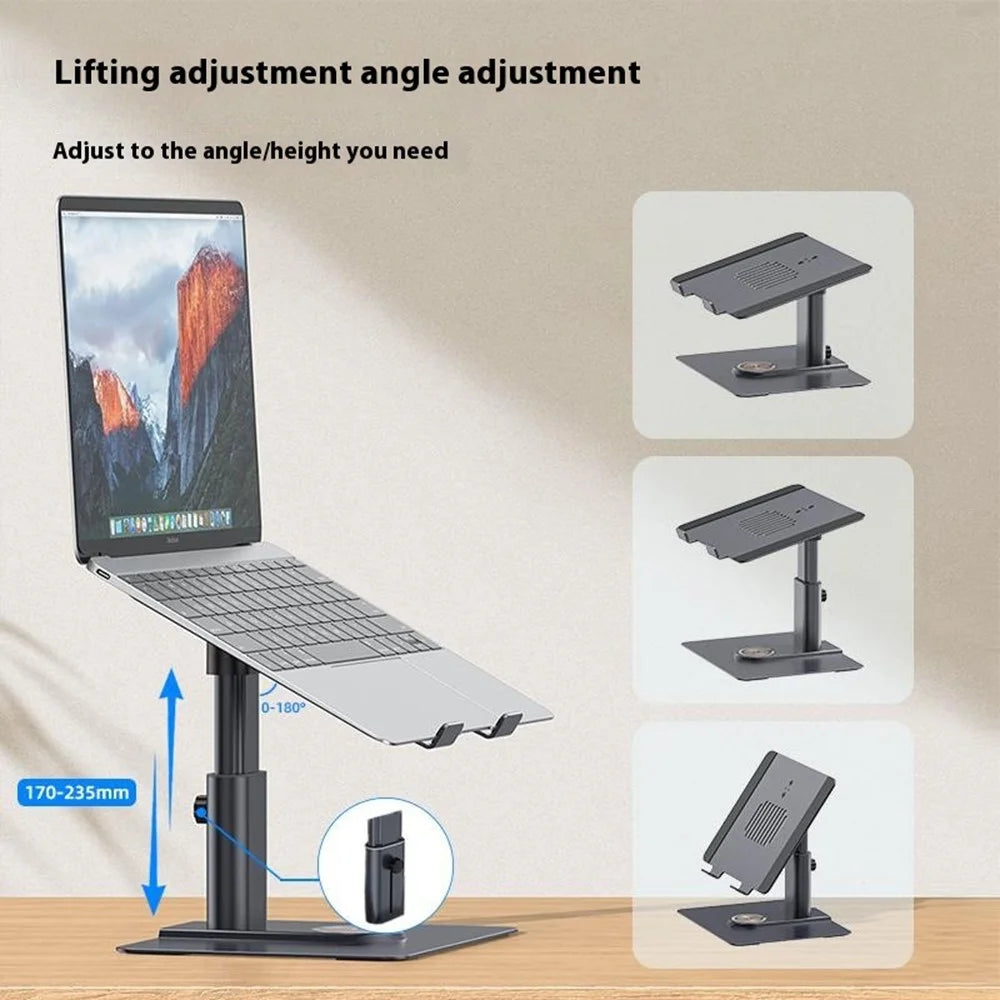 E8AW Desktop Laptop Bracket Aluminum Alloy Heat Dissipation Stand with Wireless Charging Dock - 3