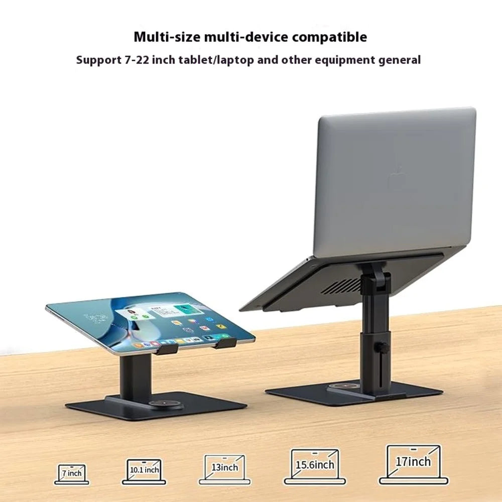 E8AW Desktop Laptop Bracket Aluminum Alloy Heat Dissipation Stand with Wireless Charging Dock - 5
